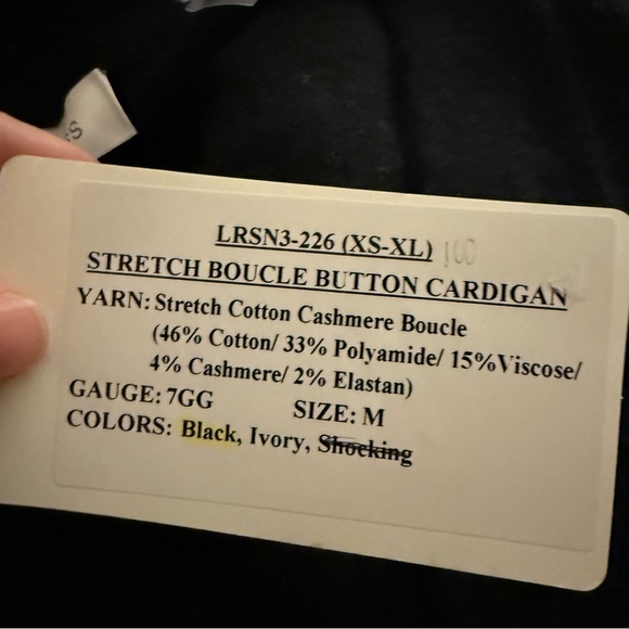 NEW Kinross Stretch Boucle Button Cardigan Cashmere & Cotton Blend - M - Picture 12 of 12